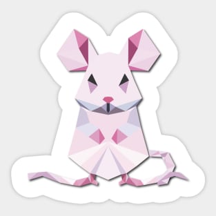 Whimsical Delights: Colorful Low Poly Mouse Magic Sticker